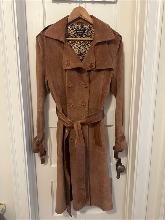 bebe Jackets & Blazers - Y2K bebe Suede Trench Coat in Brown